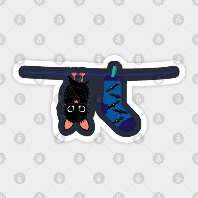 bat cat socks Sticker by Brash Ideas